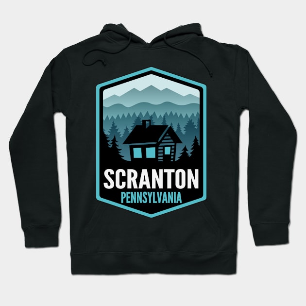 Scranton Pennsylvania Mountain Town Cabin Hoodie by HalpinDesign